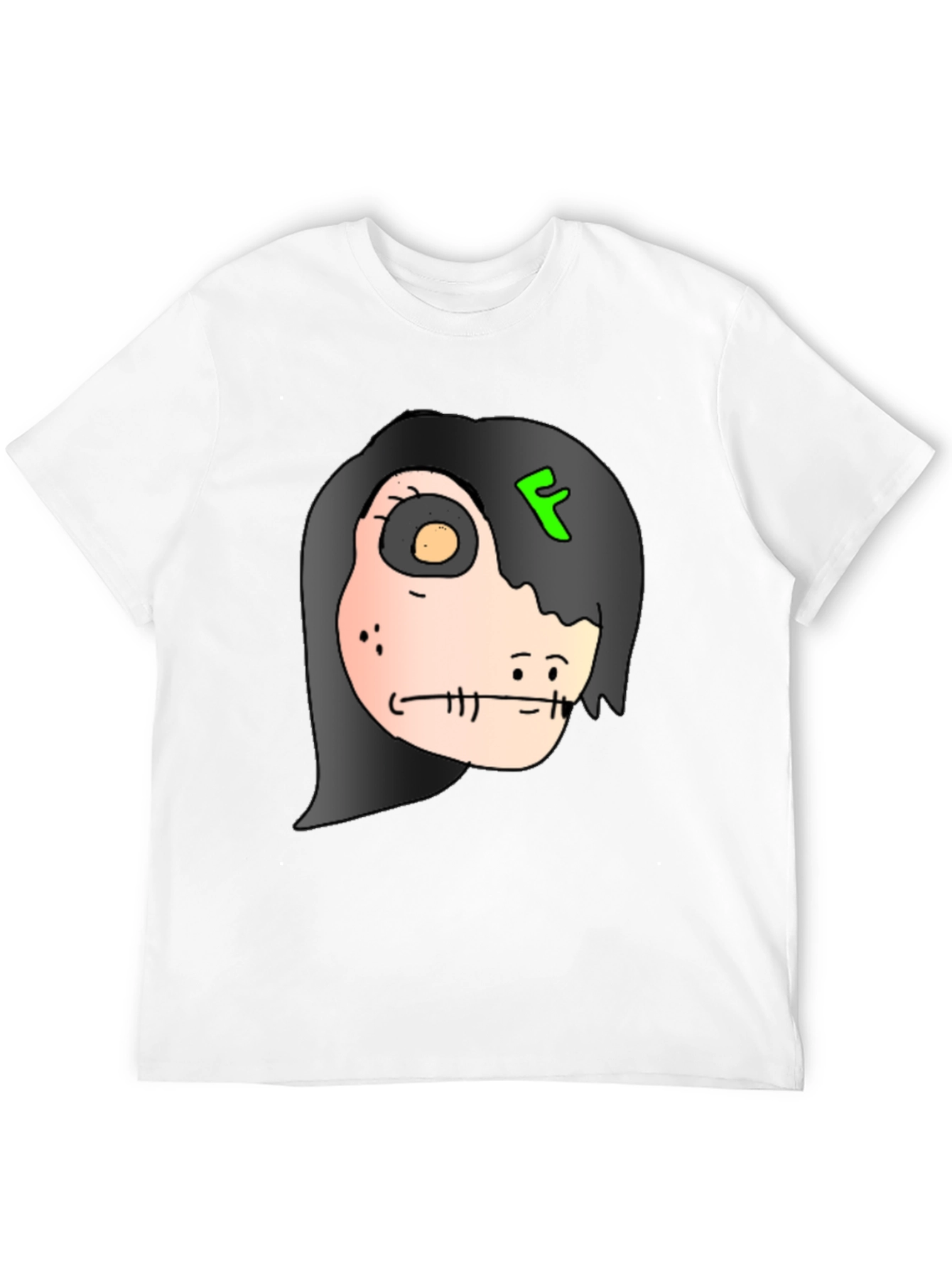 Creepy Character Graphic Print Black T-Shirt