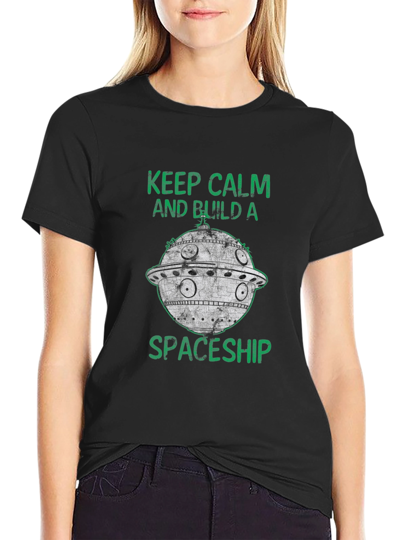 Keep Calm Build Spaceship T-Shirt - Sci-Fi Style