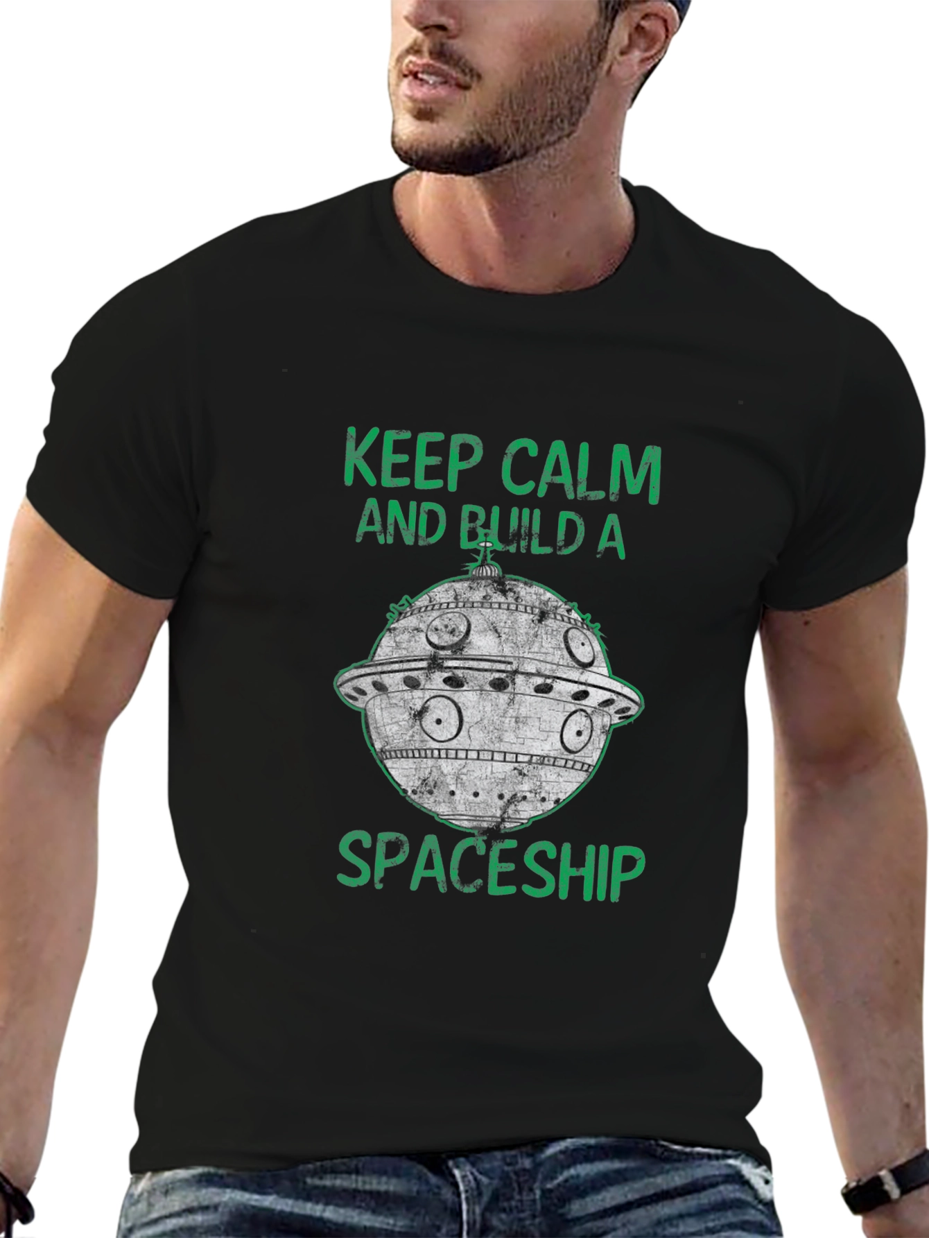 Keep Calm Build Spaceship T-Shirt - Sci-Fi Style