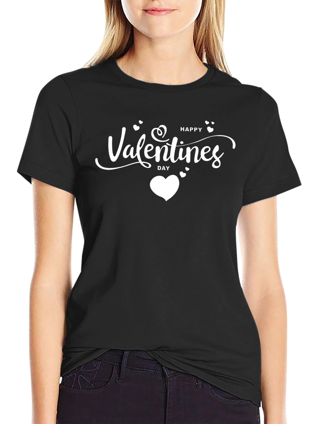 Happy Valentines Day Black T-Shirt