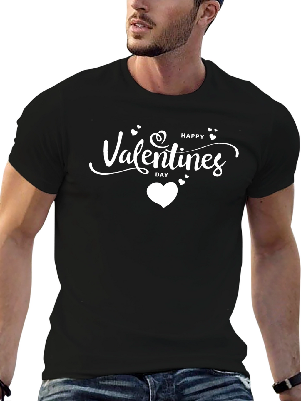 Happy Valentines Day Black T-Shirt