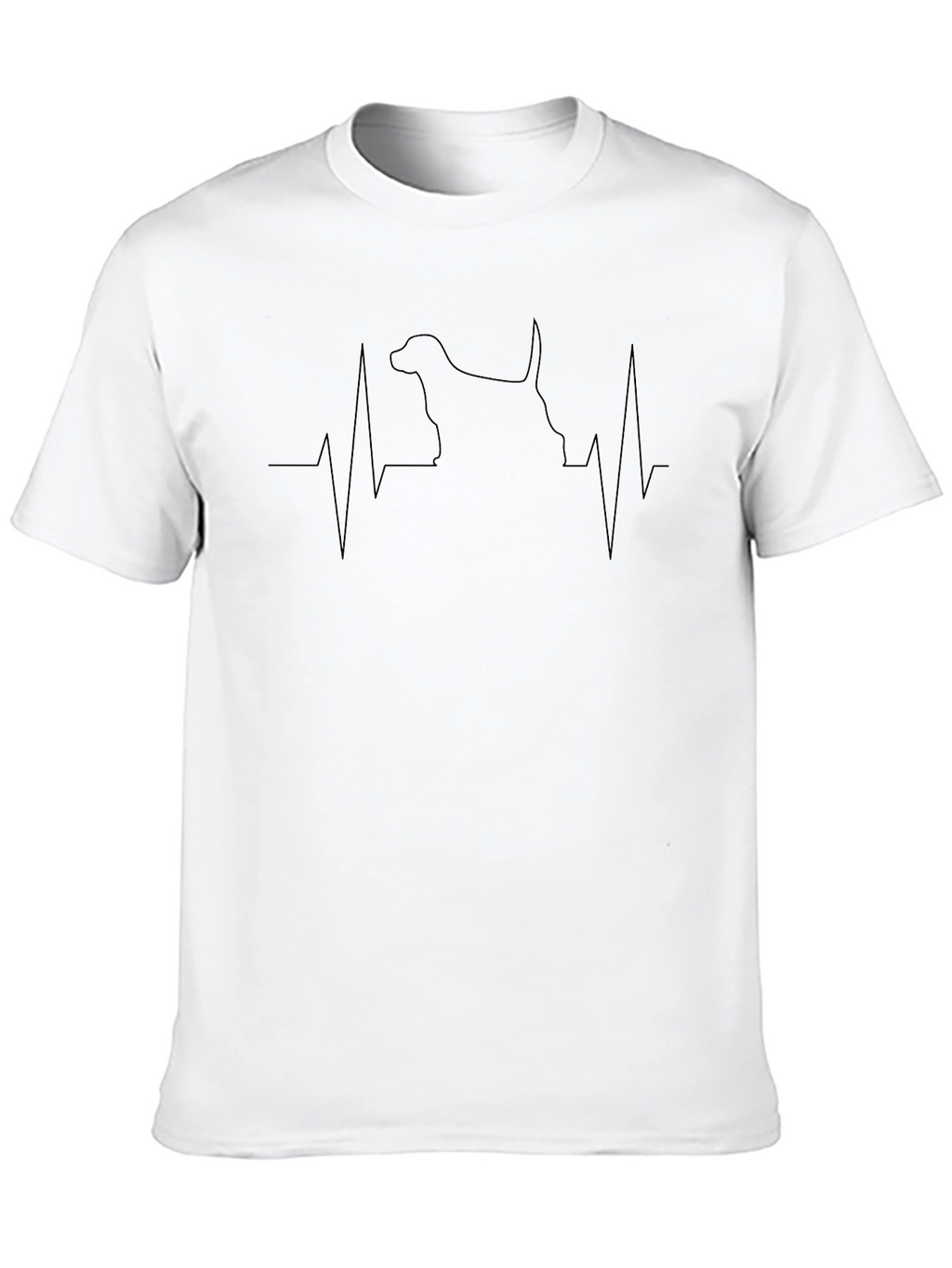 Dog Heartbeat Graphic Black T-Shirt