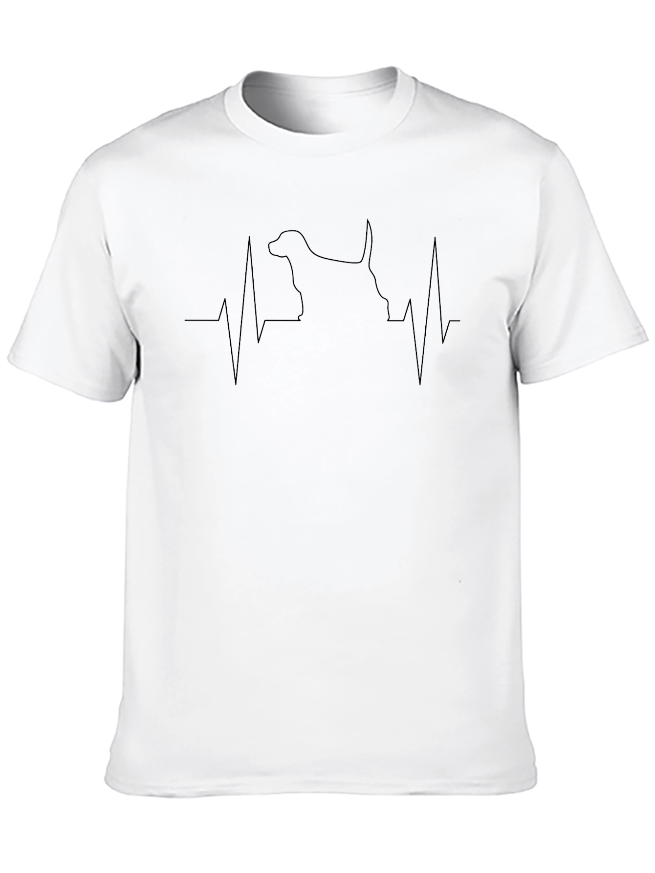 Dog Heartbeat Graphic Black T-Shirt
