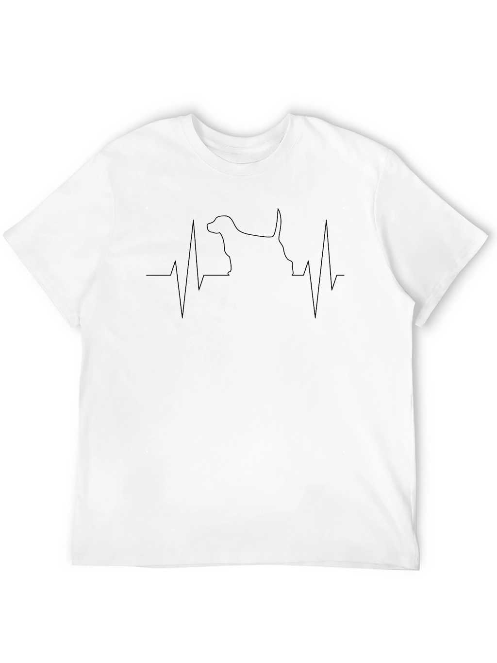 Dog Heartbeat Graphic Black T-Shirt