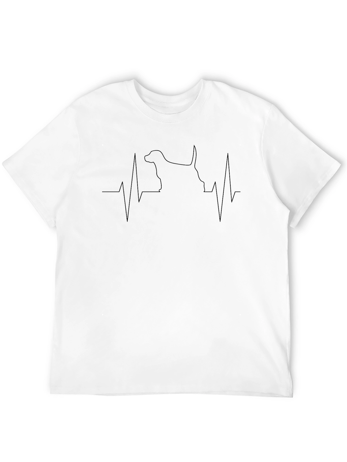 Dog Heartbeat Graphic Black T-Shirt