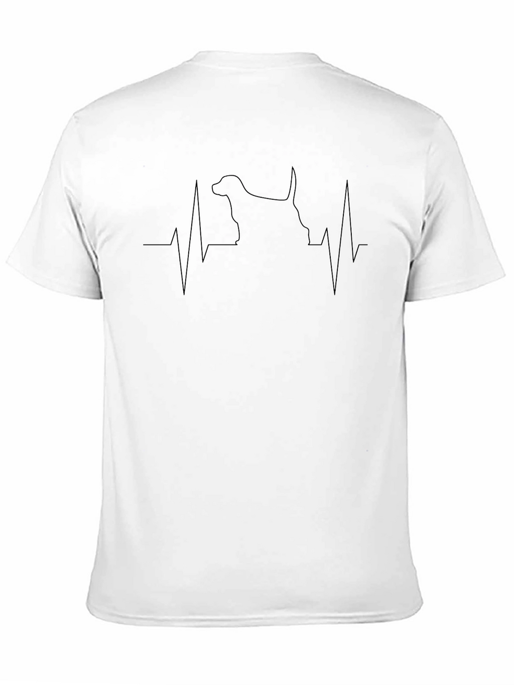 Dog Heartbeat Graphic Black T-Shirt