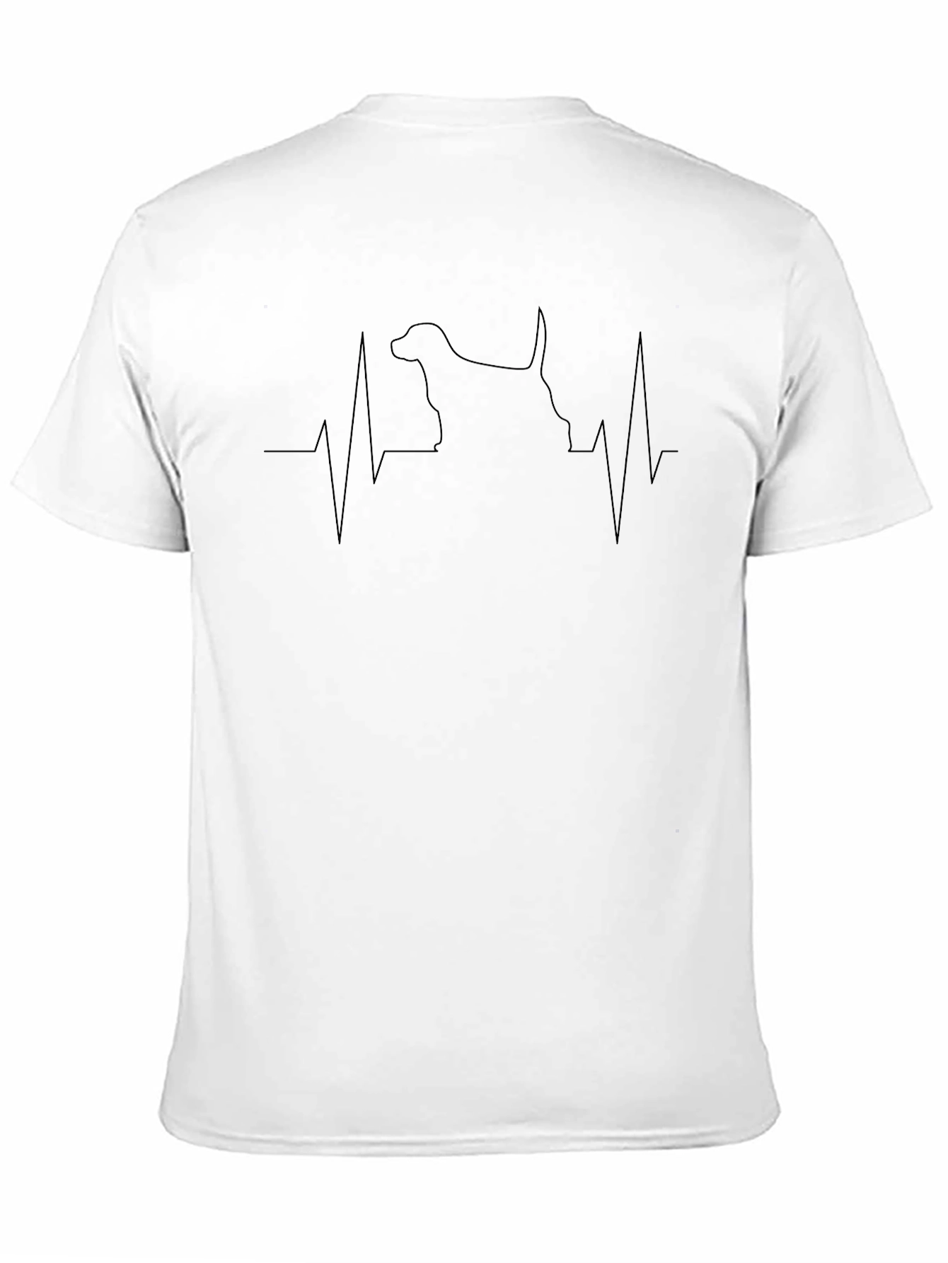 Dog Heartbeat Graphic Black T-Shirt
