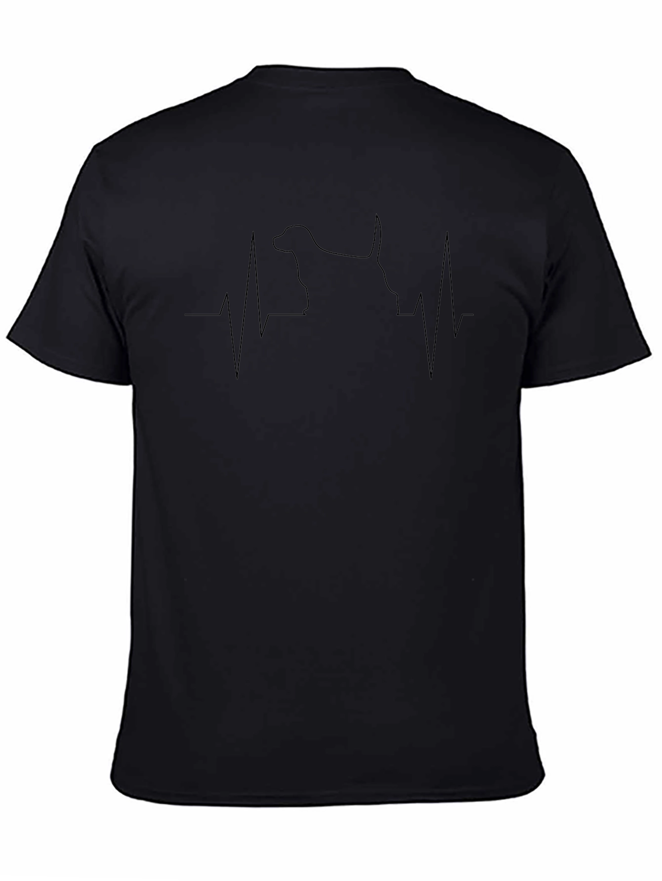 Dog Heartbeat Graphic Black T-Shirt