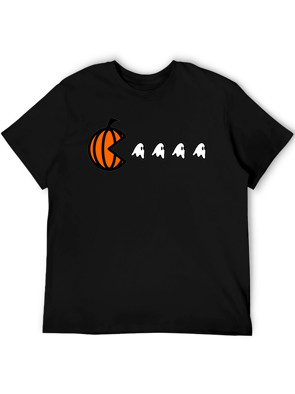 Pac-Man Pumpkin Halloween Graphic Tee - Black
