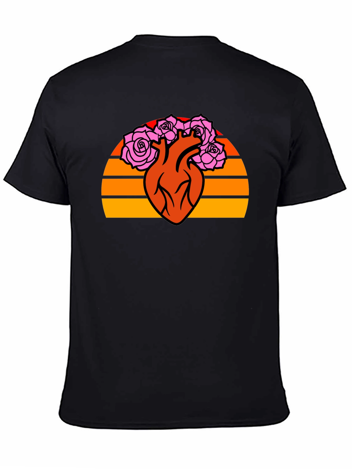 Floral Heart Graphic Tee - Vintage Style