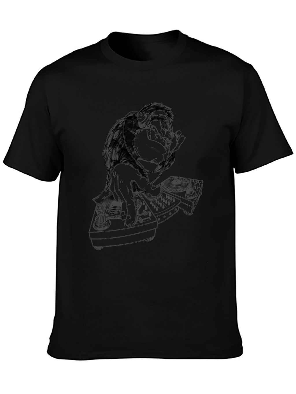 DJ Gorilla Graphic Tee - Cool Black T-Shirt