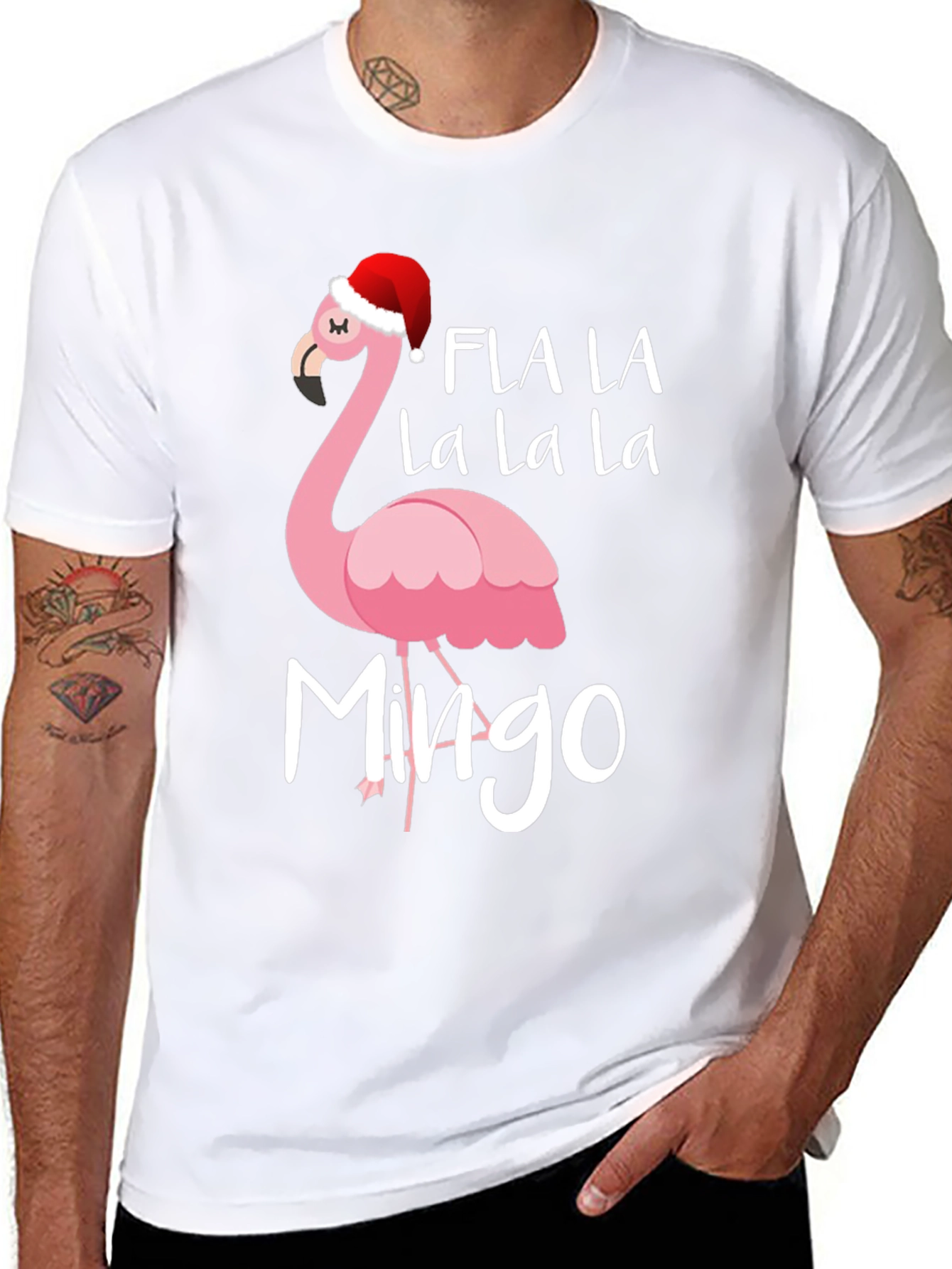 Festive Flamingo Christmas T-Shirt