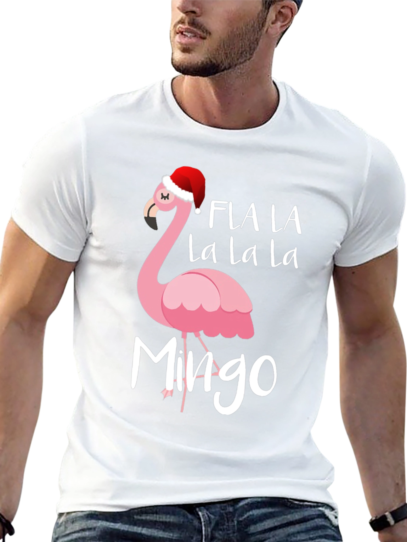 Festive Flamingo Christmas T-Shirt