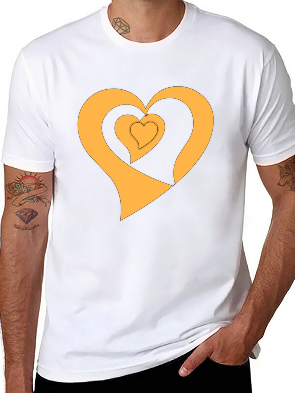 Golden Heart Trio Black T-Shirt
