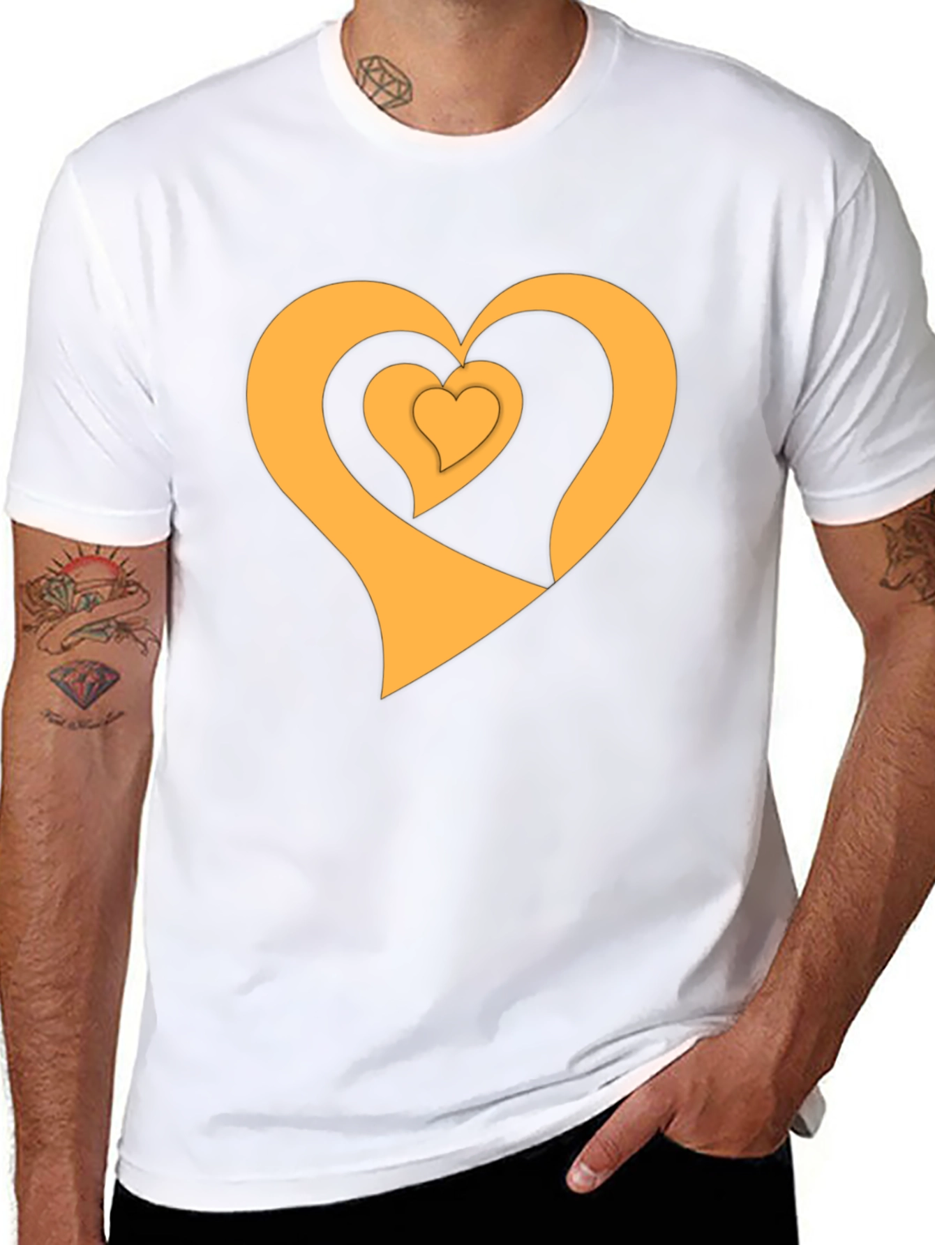 Golden Heart Trio Black T-Shirt