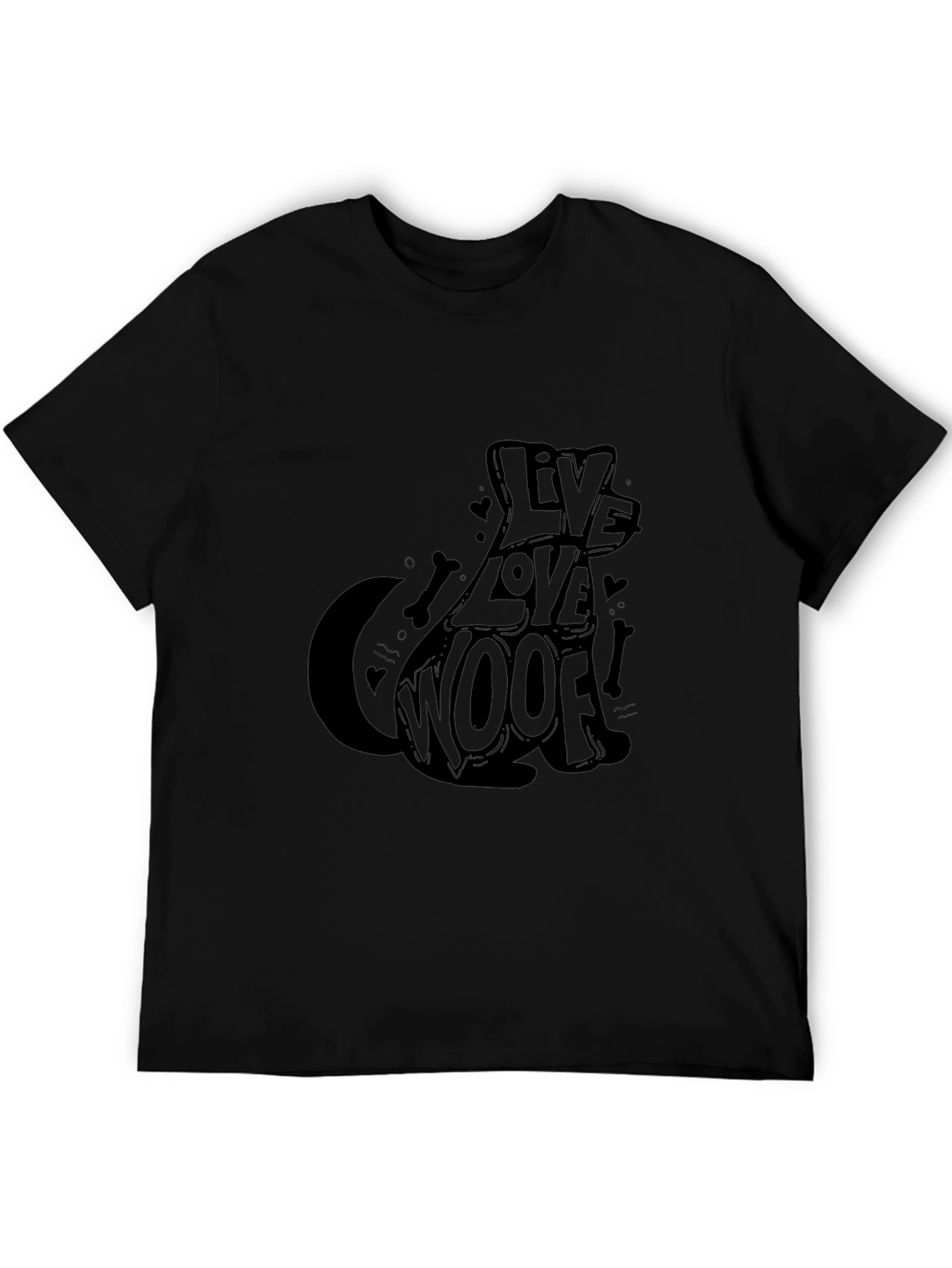 Live Love Woof Dog Graphic T-Shirt