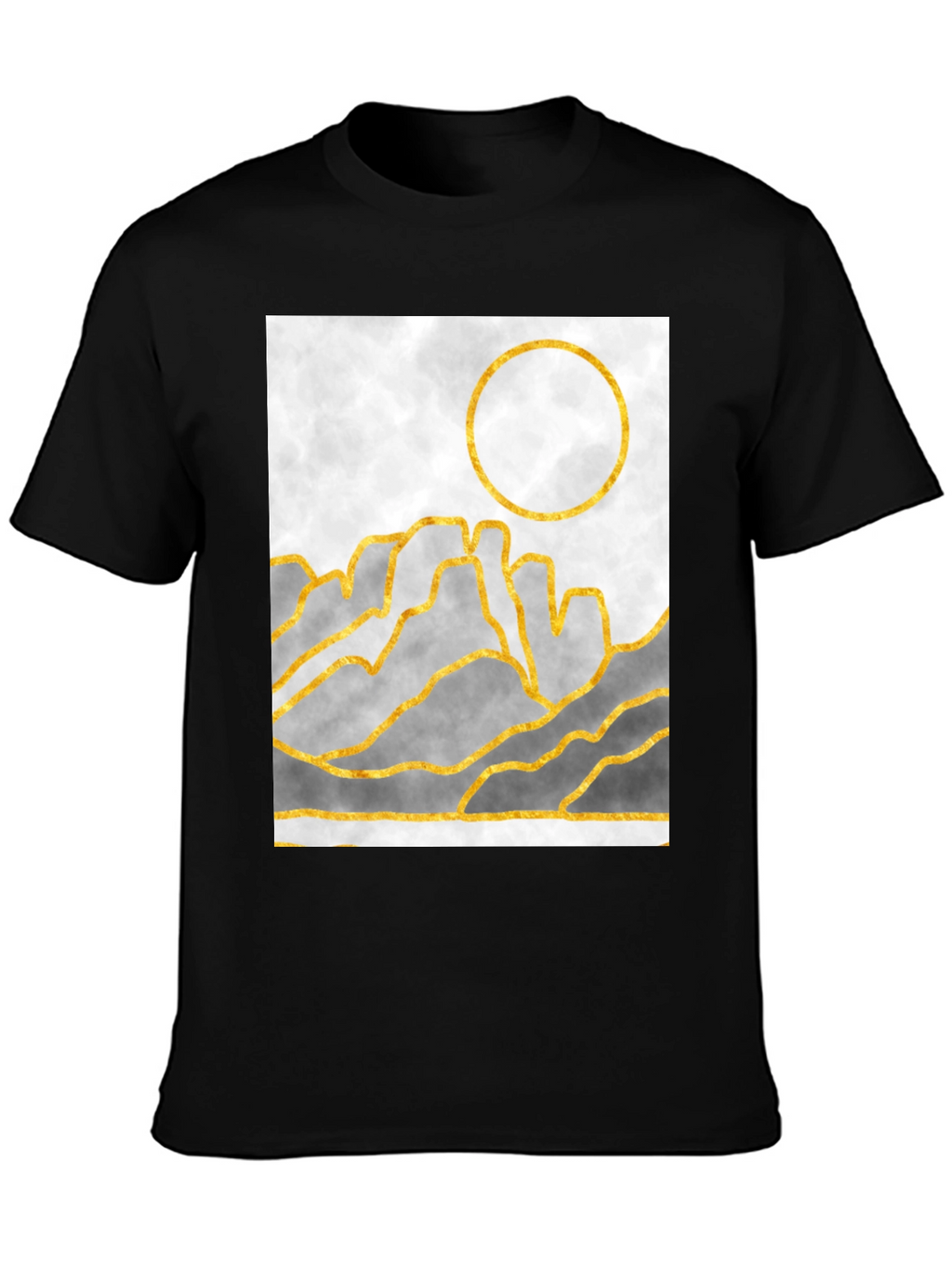 Abstract Gold Mountain Graphic T-Shirt