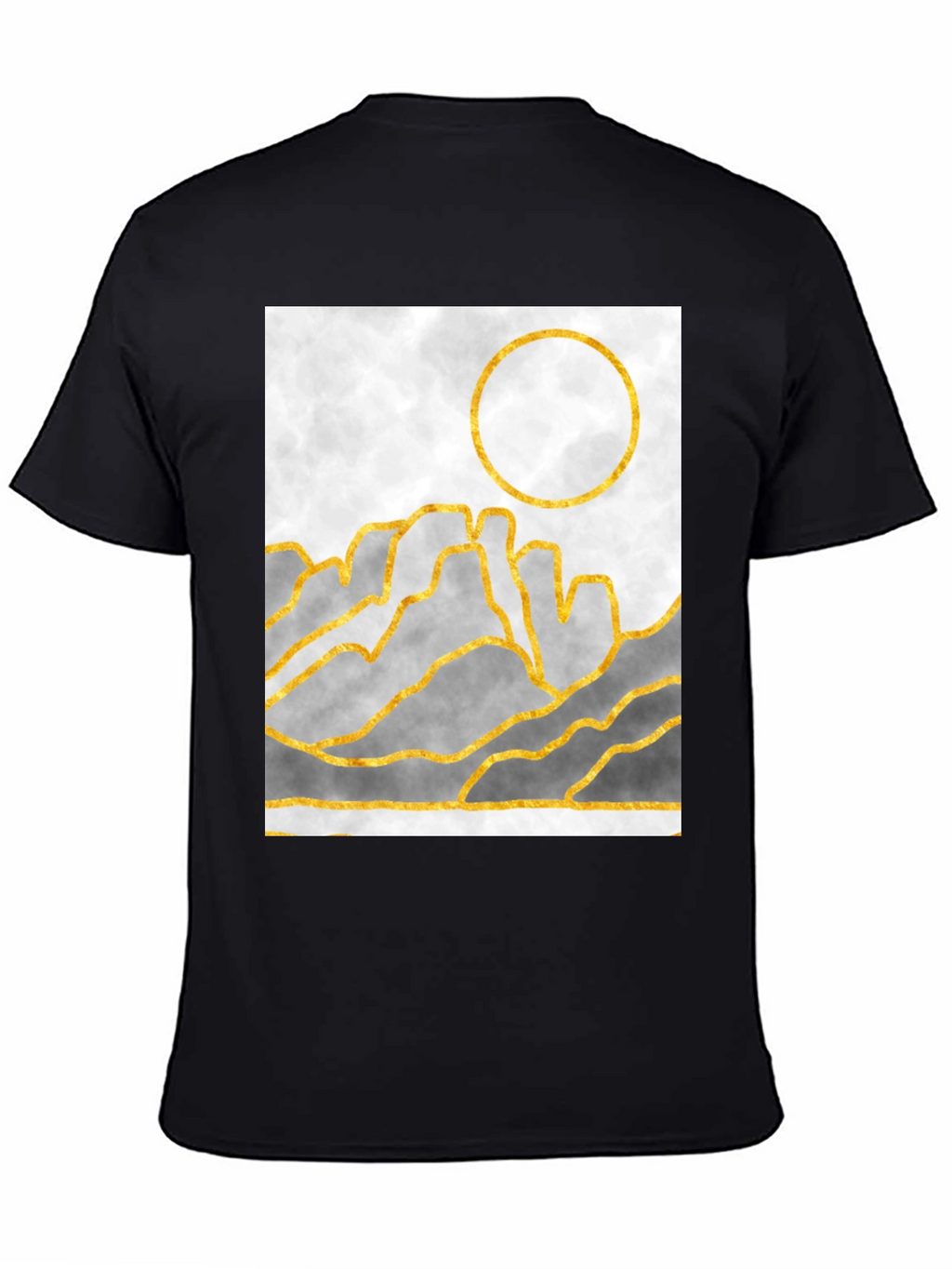 Abstract Gold Mountain Graphic T-Shirt