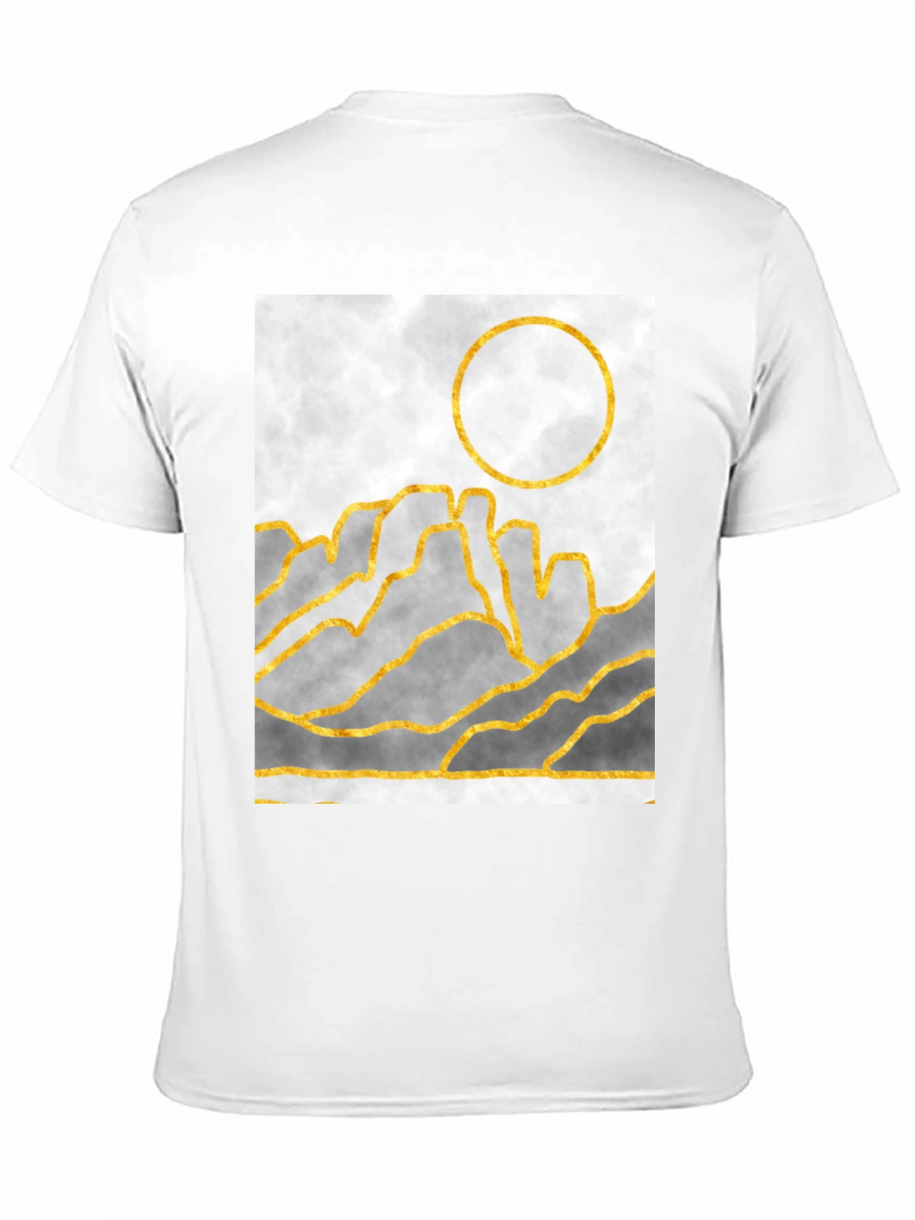 Abstract Gold Mountain Graphic T-Shirt