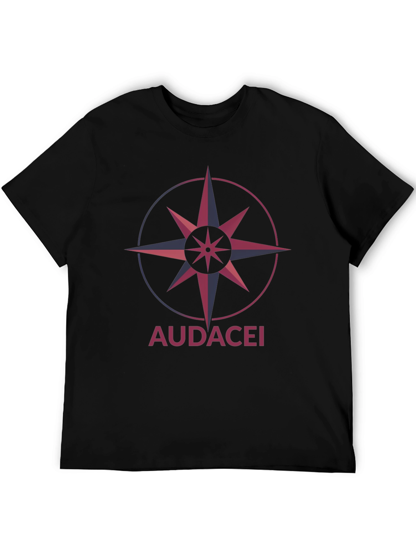 Audacei Compass Rose Graphic Tee - Black Cotton Blend T-Shirt