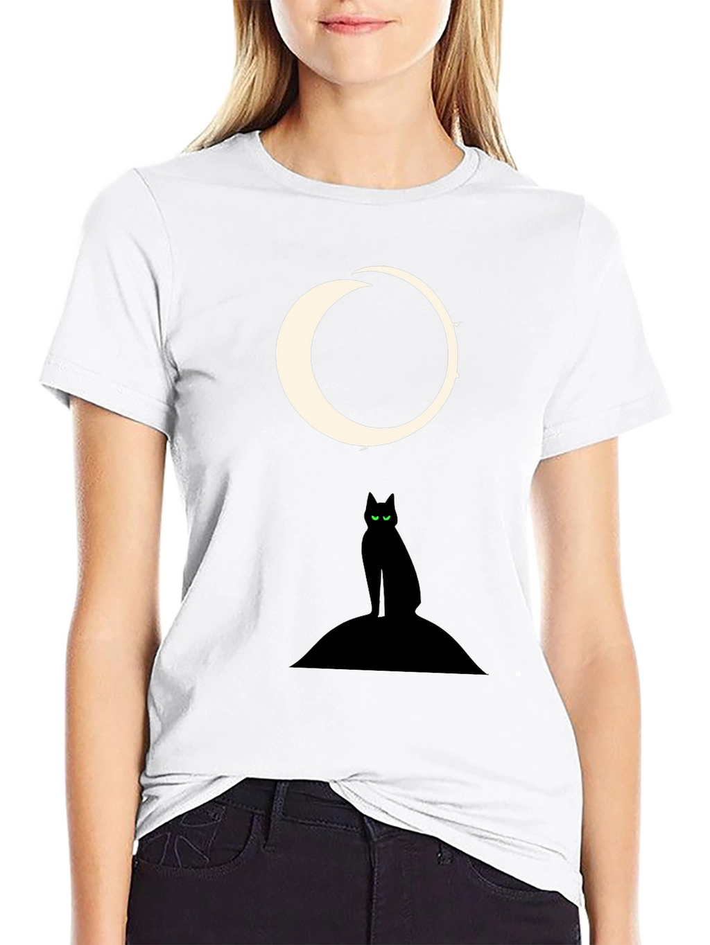 Black Cat Moon Graphic Tee