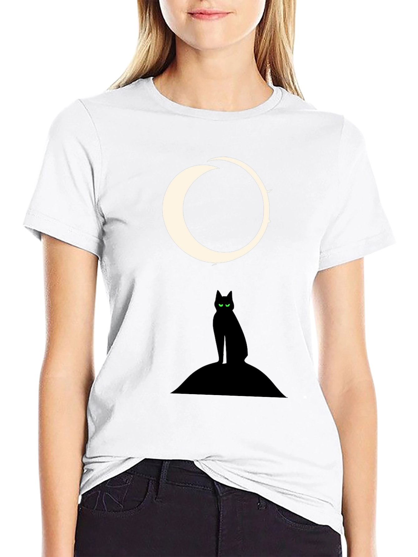 Black Cat Moon Graphic Tee