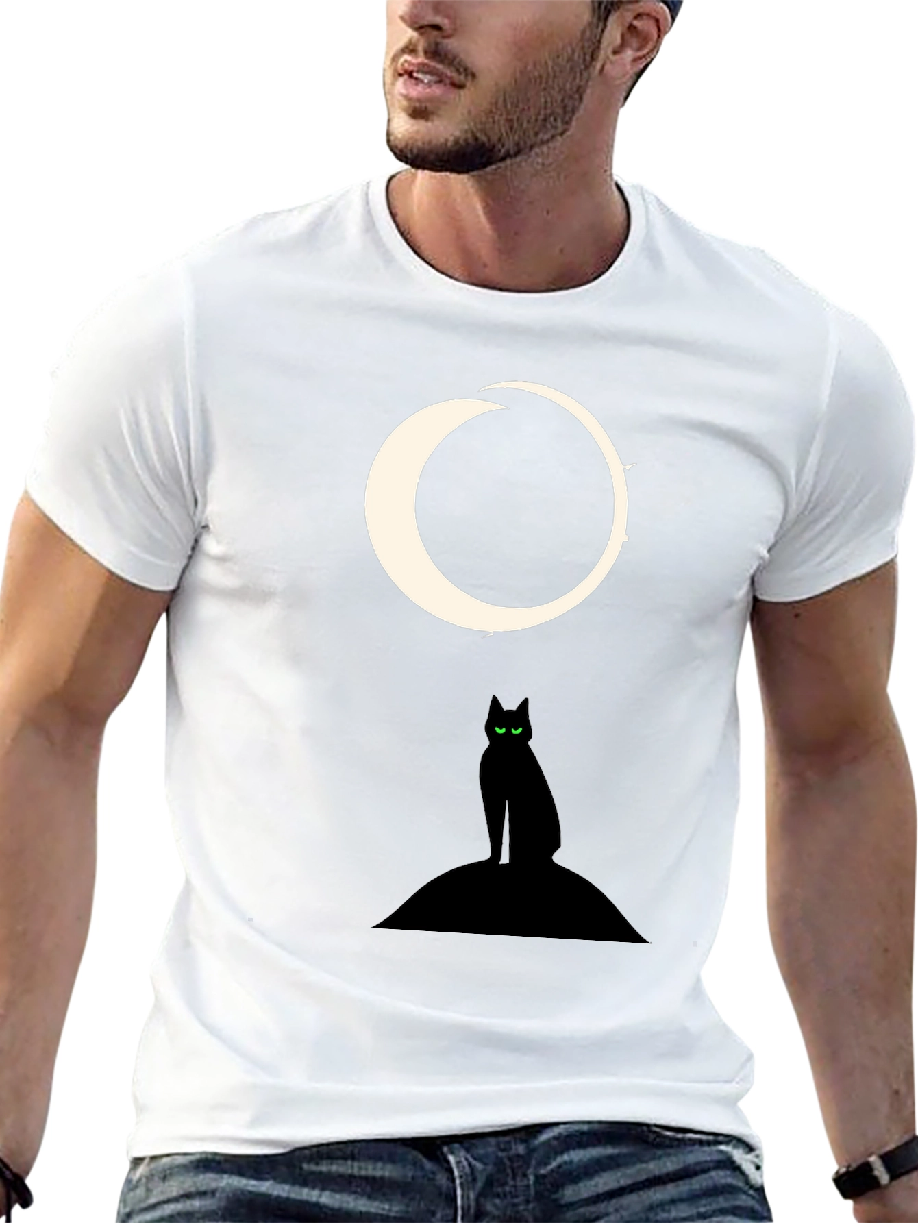 Black Cat Moon Graphic Tee