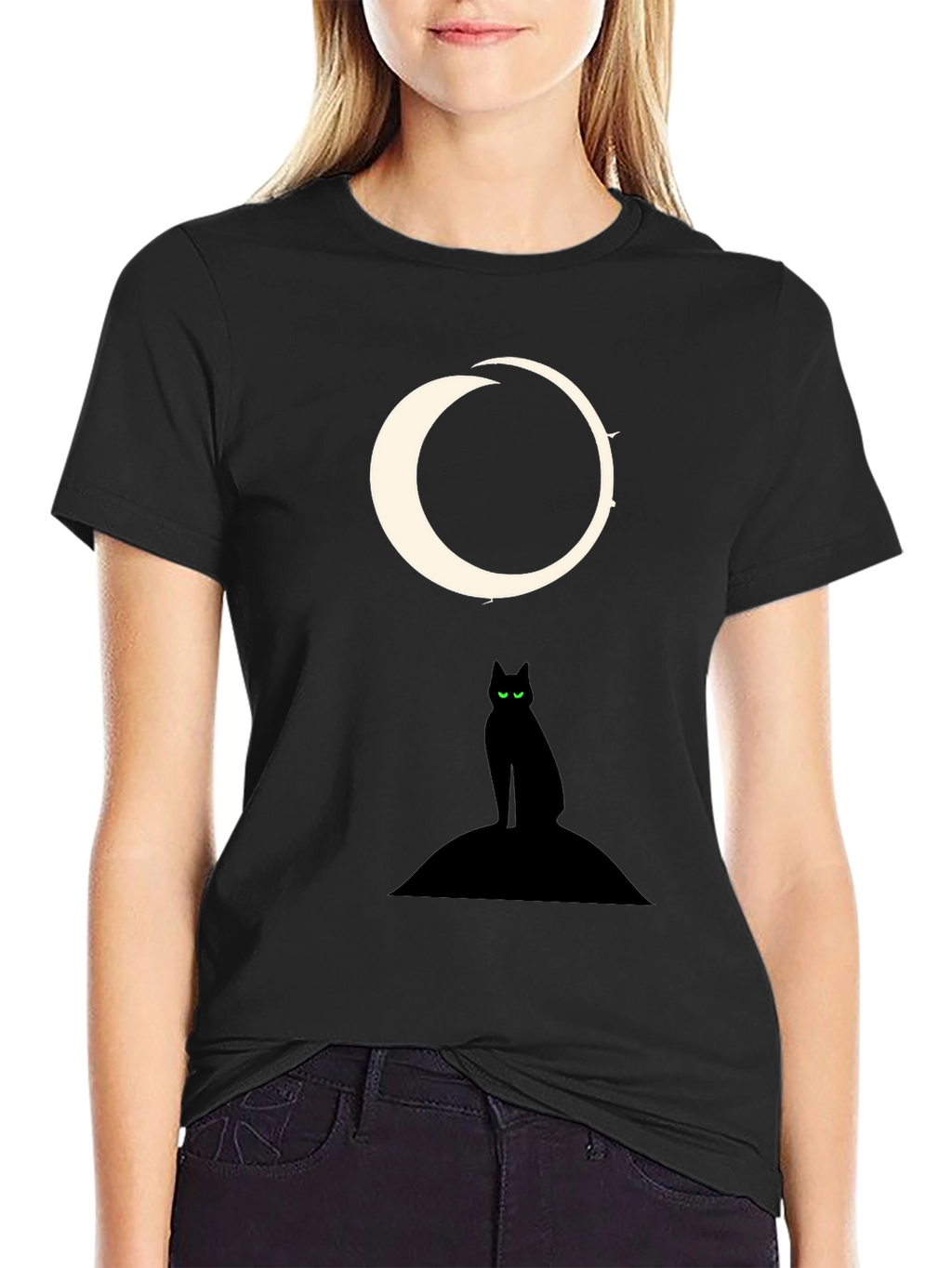 Black Cat Moon Graphic Tee