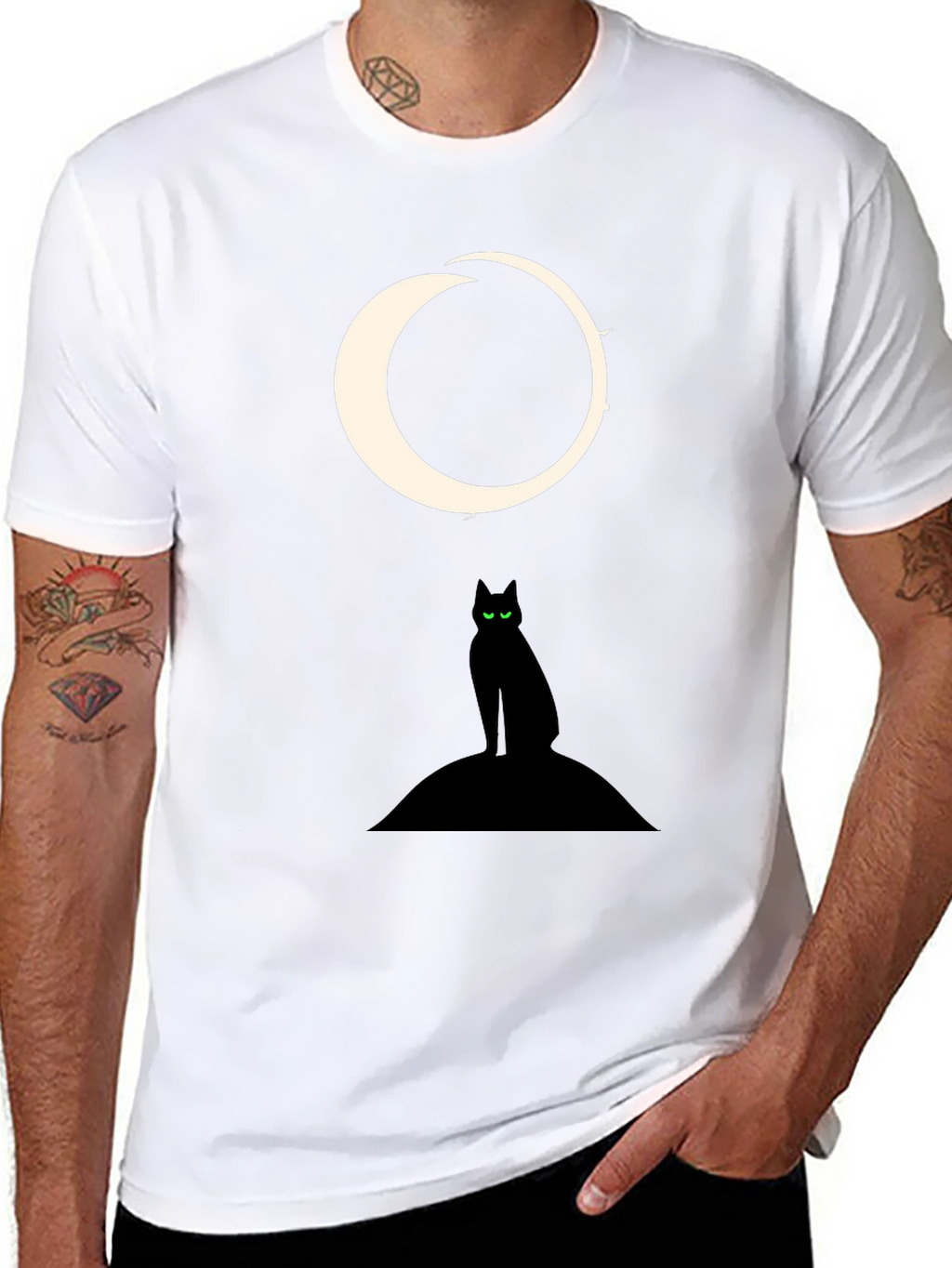 Black Cat Moon Graphic Tee