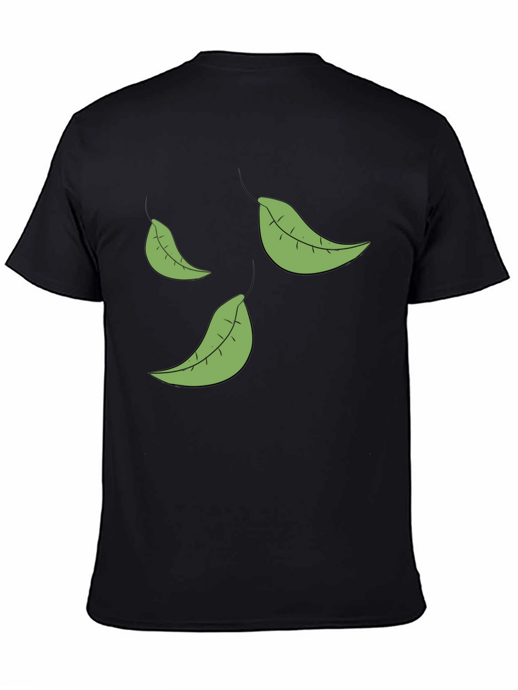 Leaf Print Black T-Shirt