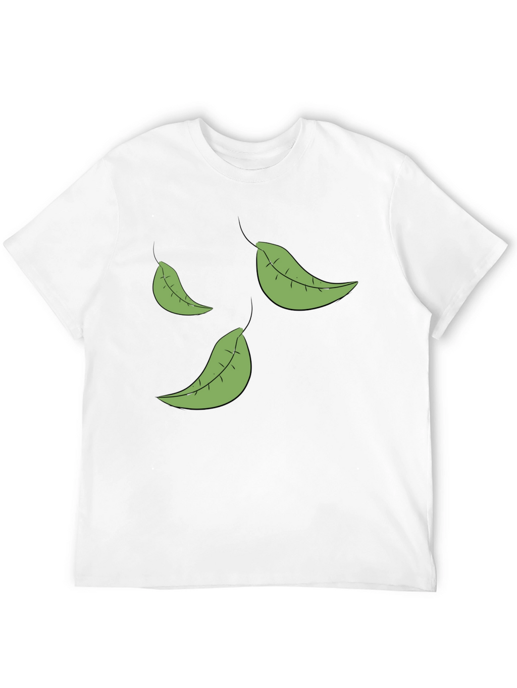 Leaf Print Black T-Shirt
