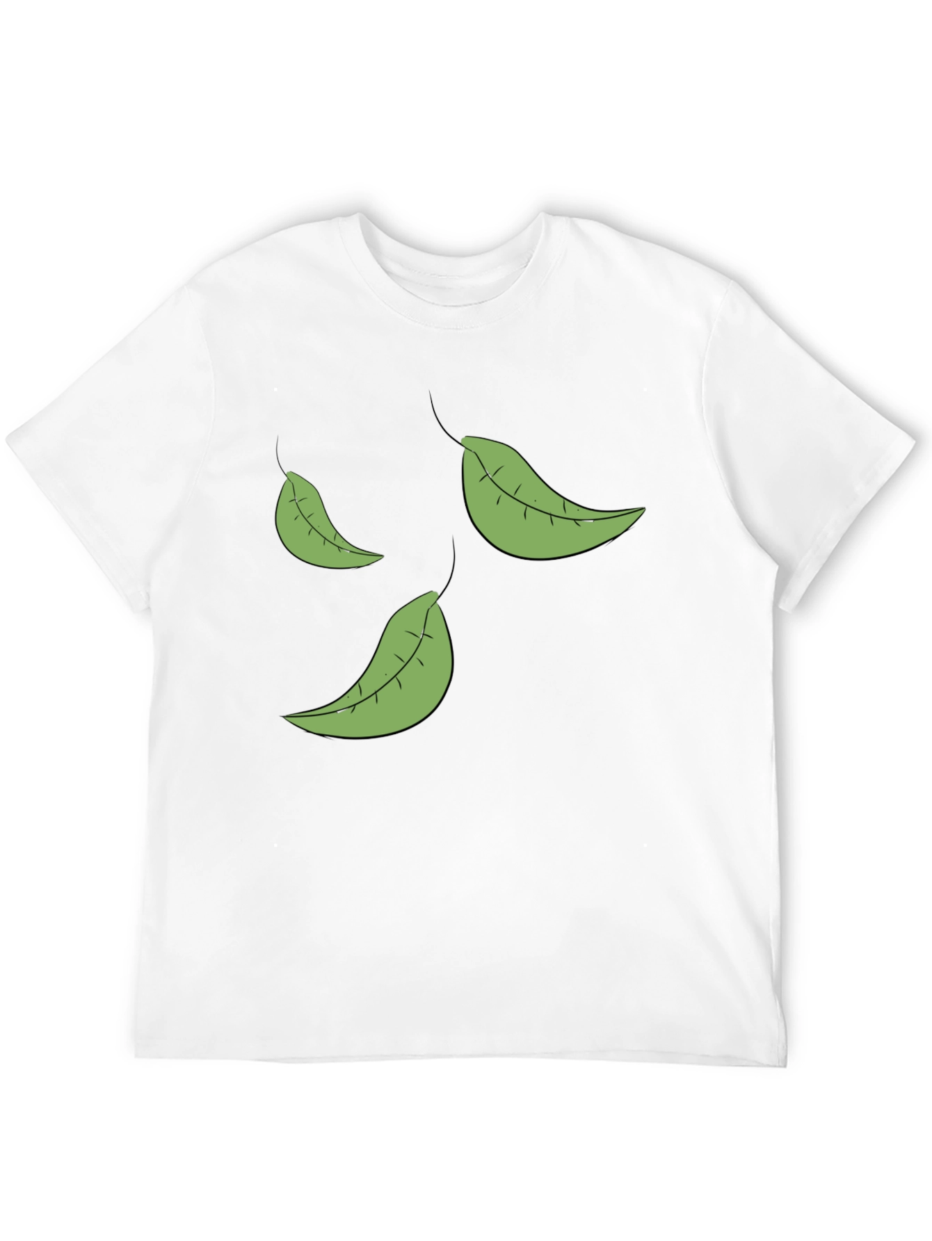 Leaf Print Black T-Shirt
