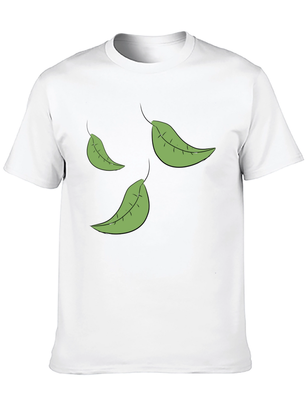 Leaf Print Black T-Shirt