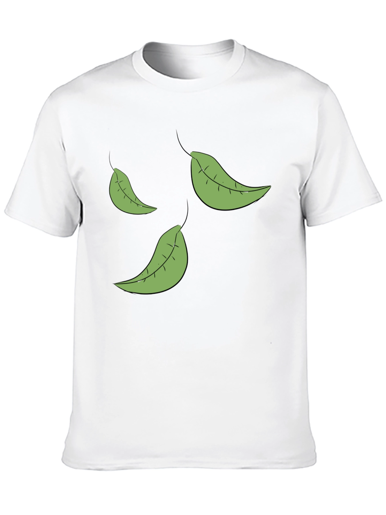 Leaf Print Black T-Shirt