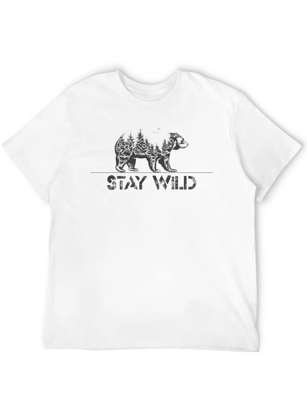Stay Wild Bear Graphic Black T-Shirt