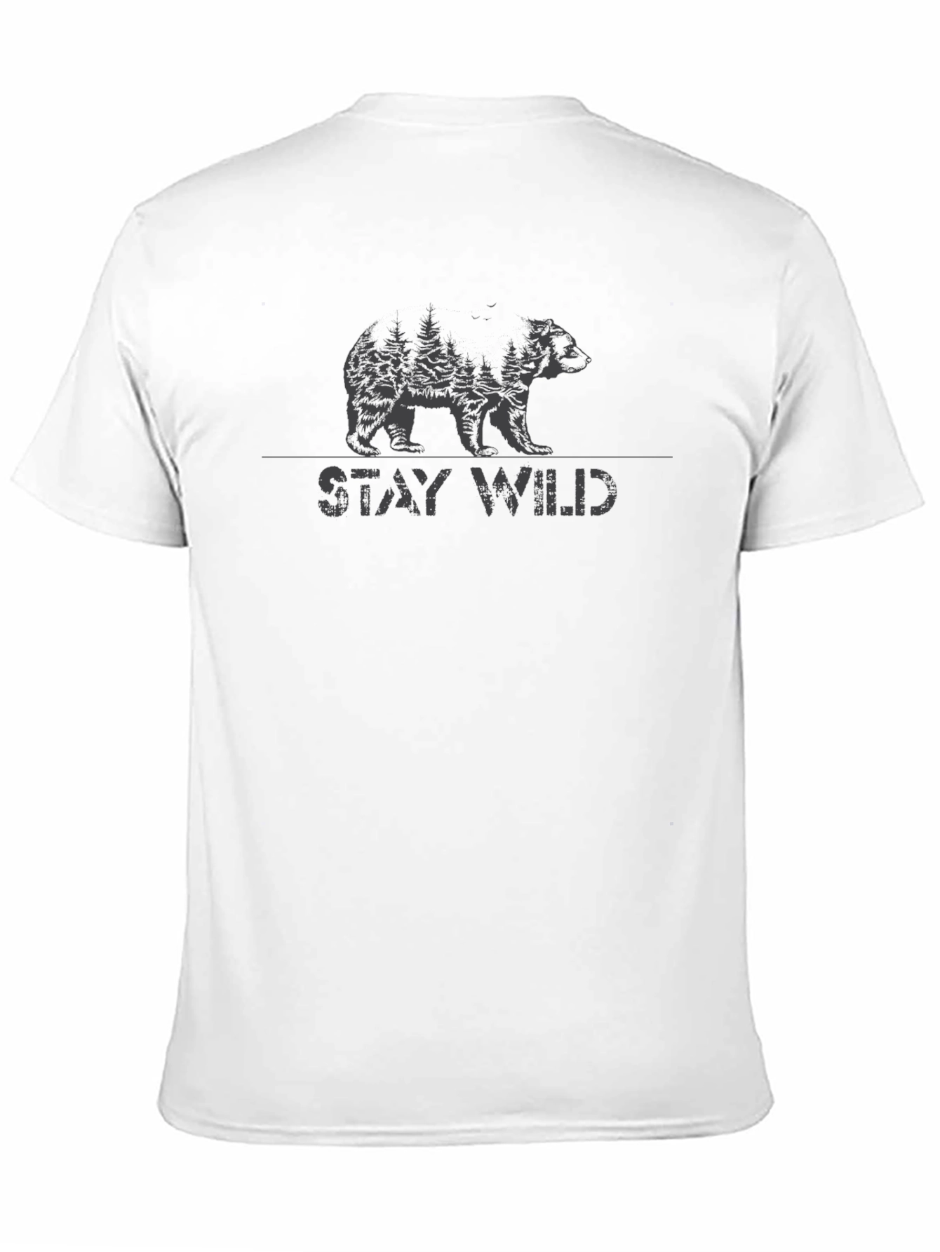 Stay Wild Bear Graphic Black T-Shirt