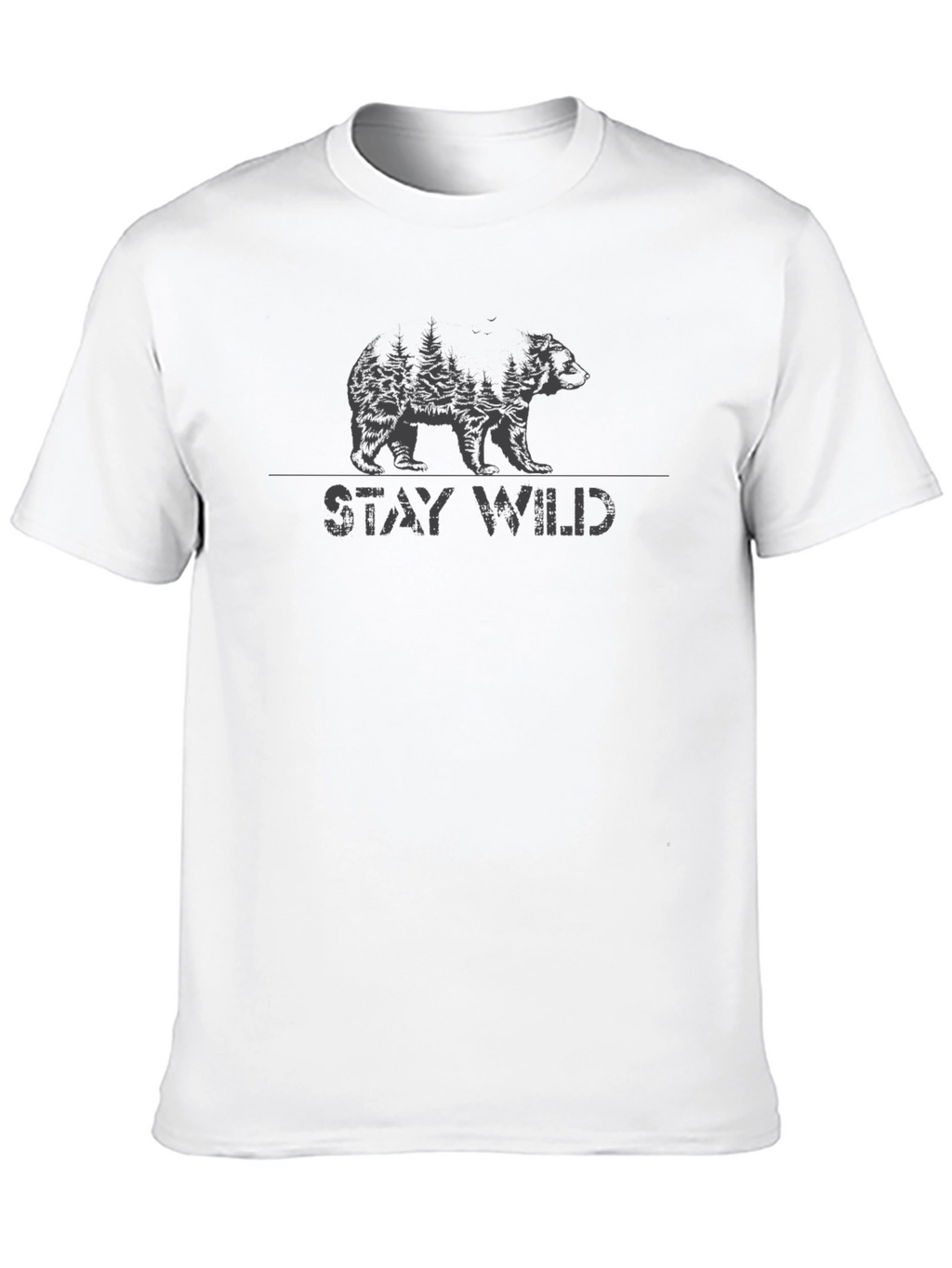 Stay Wild Bear Graphic Black T-Shirt