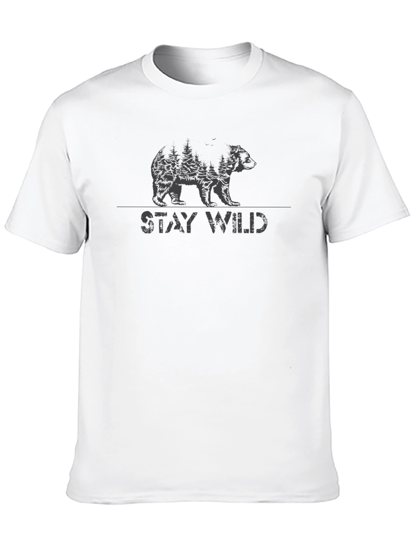 Stay Wild Bear Graphic Black T-Shirt