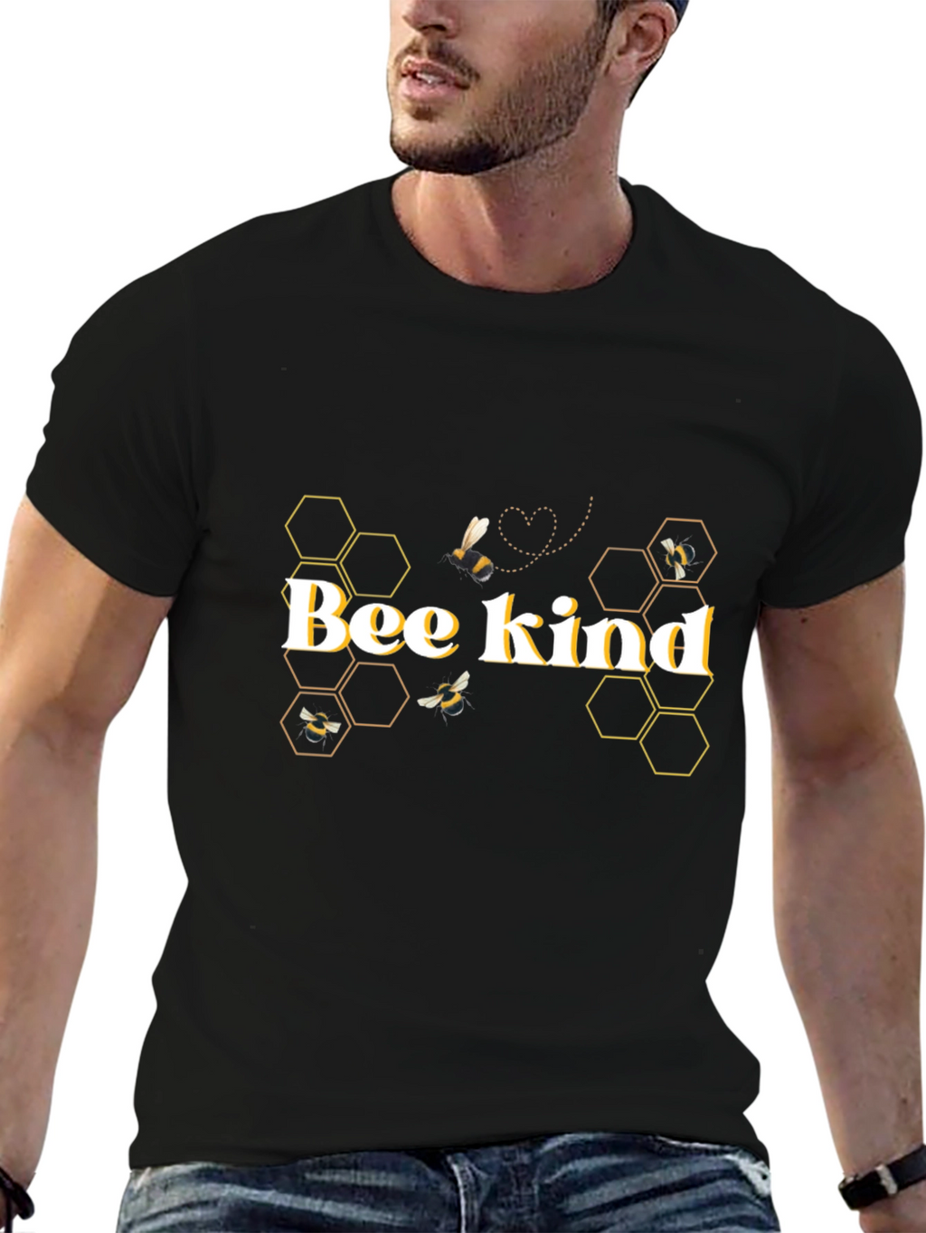 Bee Kind Graphic T-Shirt - Stylish Honeycomb Design