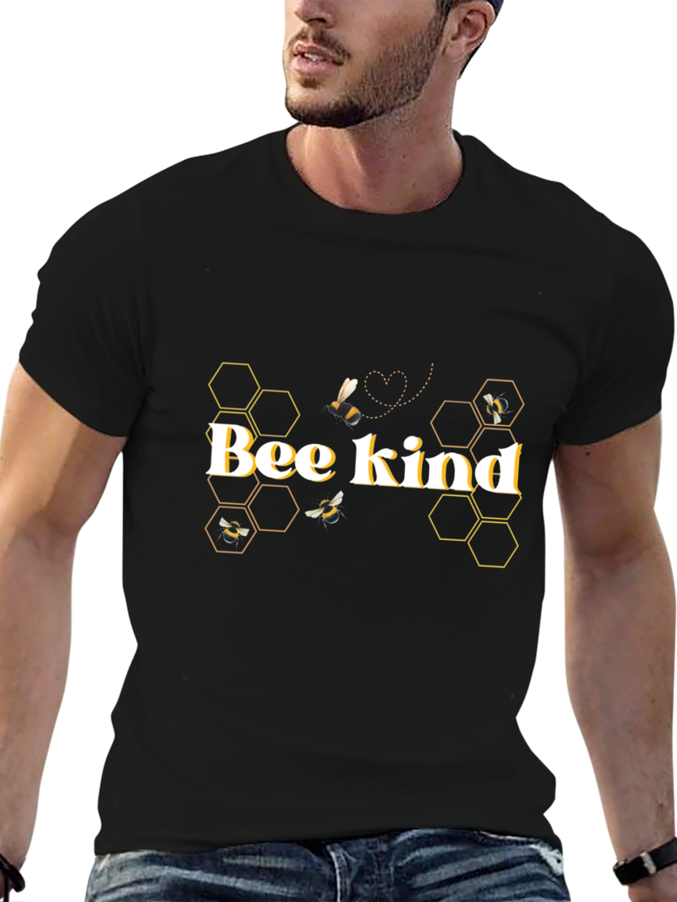 Bee Kind Graphic T-Shirt - Stylish Honeycomb Design