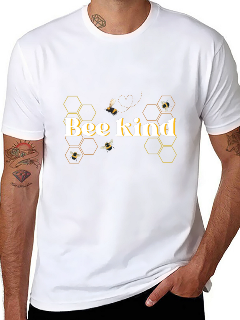 Bee Kind Graphic T-Shirt - Stylish Honeycomb Design