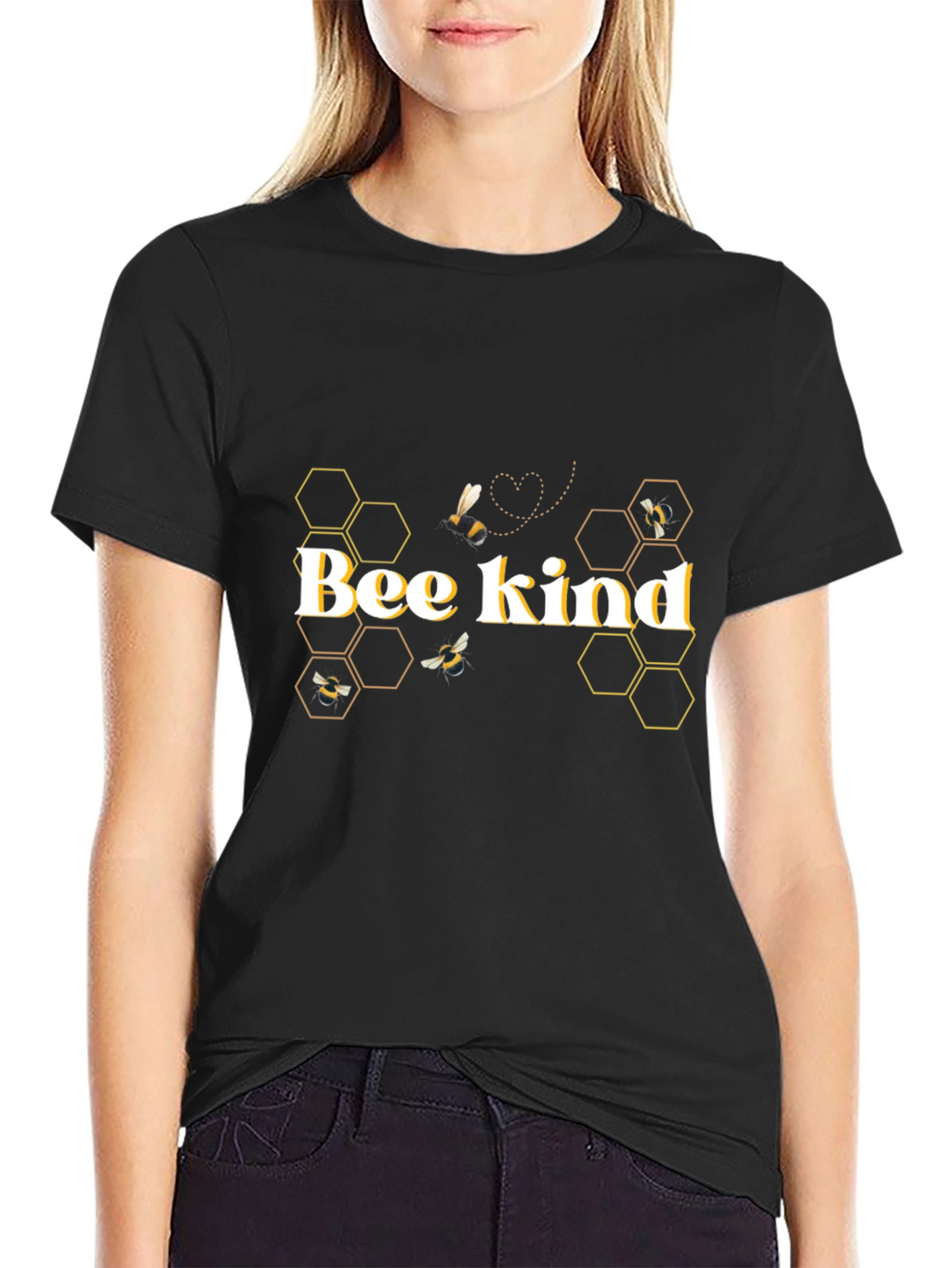 Bee Kind Graphic T-Shirt - Stylish Honeycomb Design