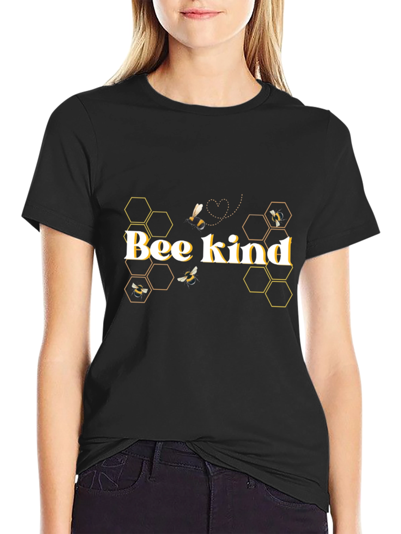Bee Kind Graphic T-Shirt - Stylish Honeycomb Design