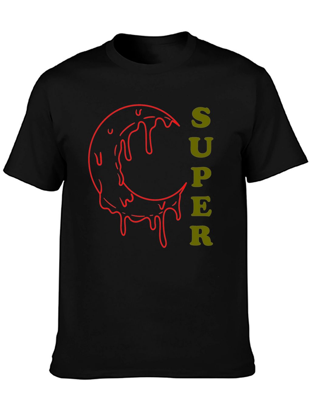 Super Moon Drip Graphic Tee - Black