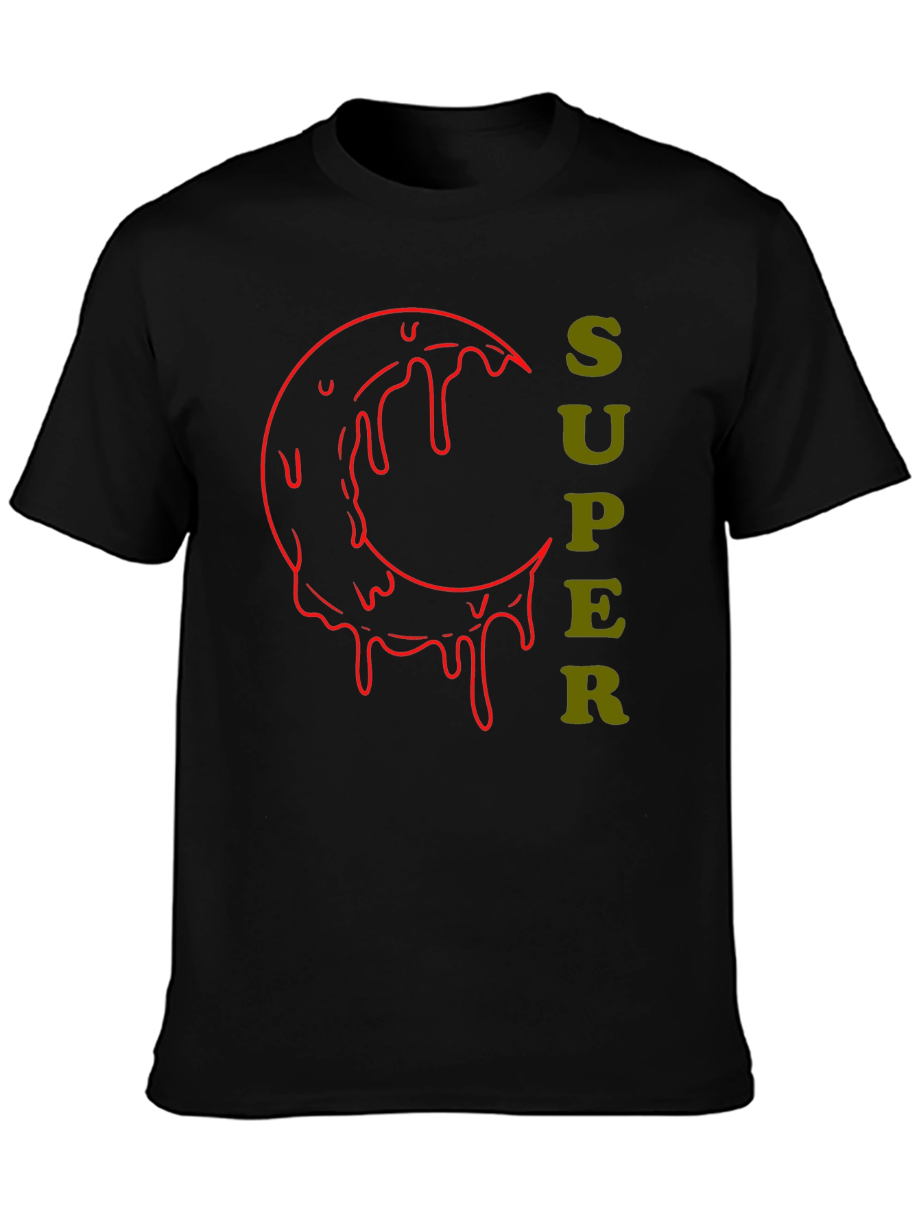 Super Moon Drip Graphic Tee - Black