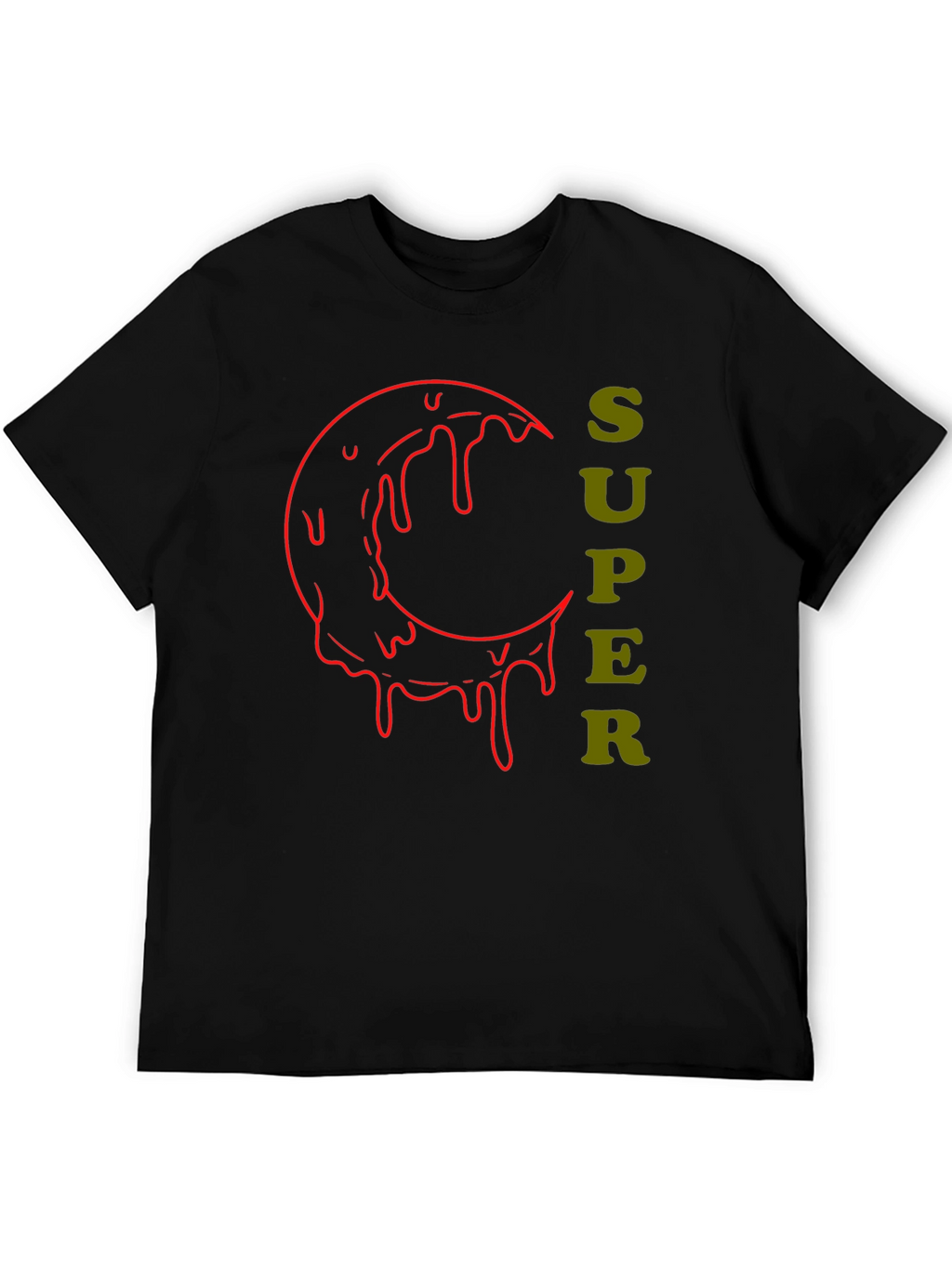 Super Moon Drip Graphic Tee - Black