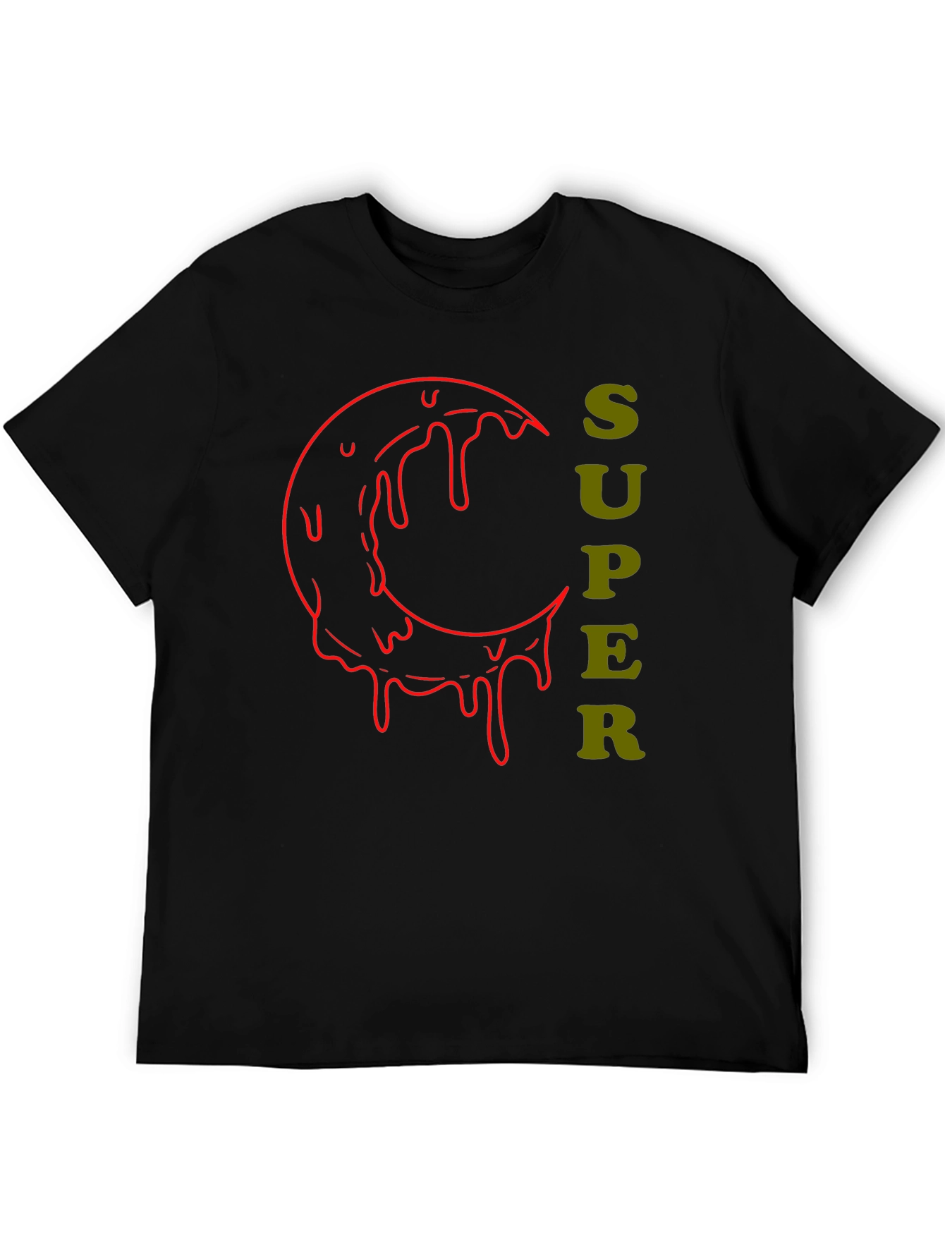 Super Moon Drip Graphic Tee - Black
