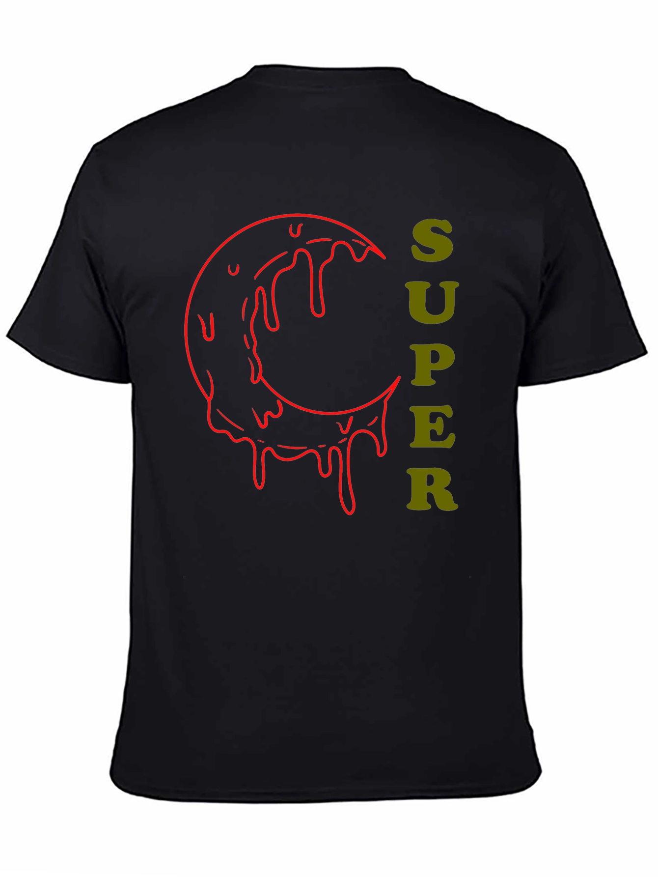 Super Moon Drip Graphic Tee - Black