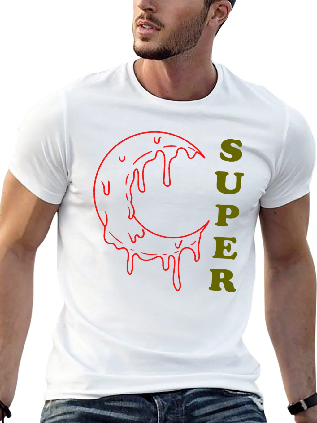 Super Moon Drip Graphic Tee - Black