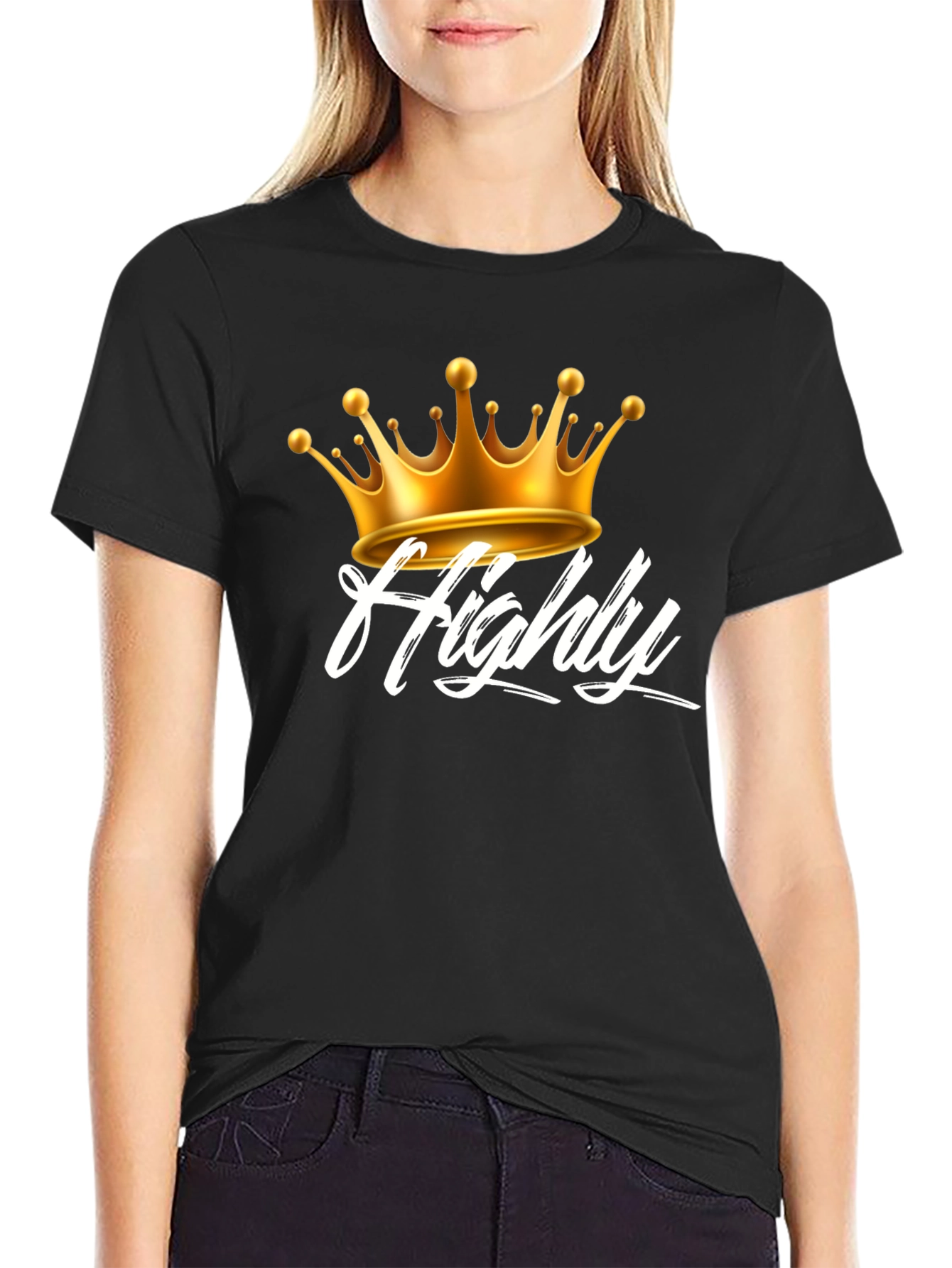 Highly Crowned Black Tee